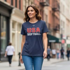 EvoShield Women’s USA Softball Short Sleeve (Navy) T-Shirt NWT Large